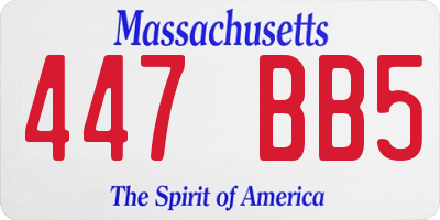 MA license plate 447BB5