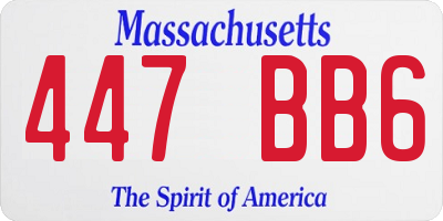 MA license plate 447BB6