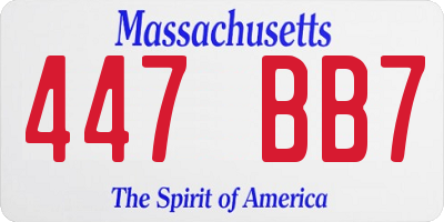 MA license plate 447BB7