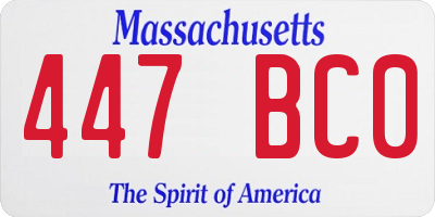 MA license plate 447BC0