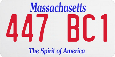 MA license plate 447BC1