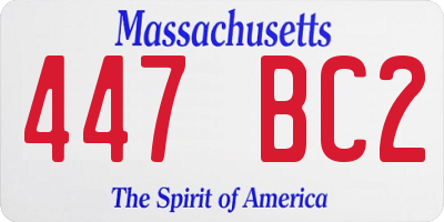 MA license plate 447BC2