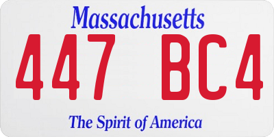 MA license plate 447BC4