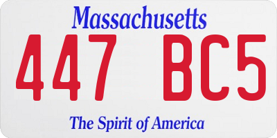 MA license plate 447BC5