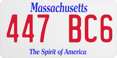MA license plate 447BC6