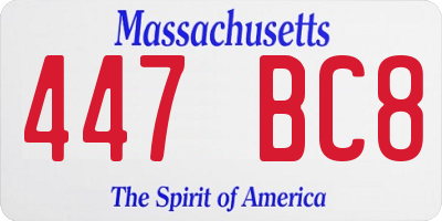MA license plate 447BC8