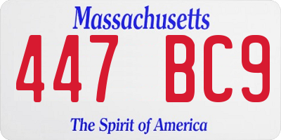 MA license plate 447BC9
