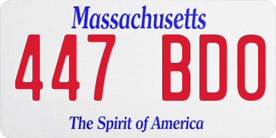 MA license plate 447BD0