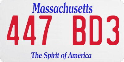 MA license plate 447BD3