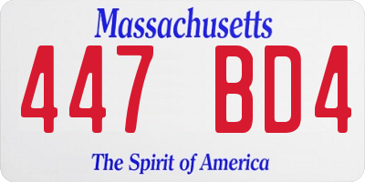 MA license plate 447BD4