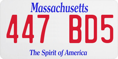 MA license plate 447BD5