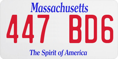 MA license plate 447BD6