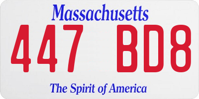 MA license plate 447BD8