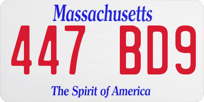 MA license plate 447BD9