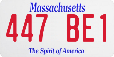 MA license plate 447BE1