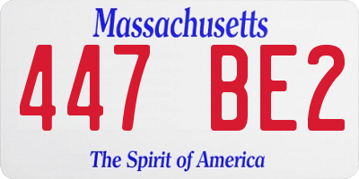 MA license plate 447BE2