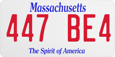 MA license plate 447BE4