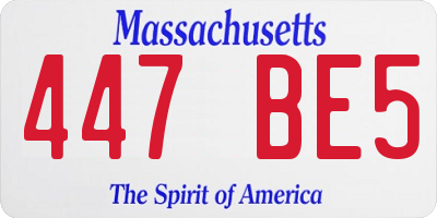 MA license plate 447BE5