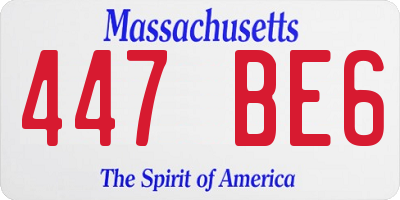MA license plate 447BE6