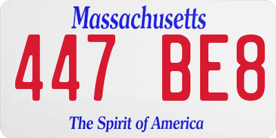 MA license plate 447BE8