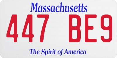 MA license plate 447BE9