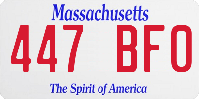 MA license plate 447BF0