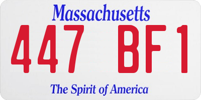 MA license plate 447BF1
