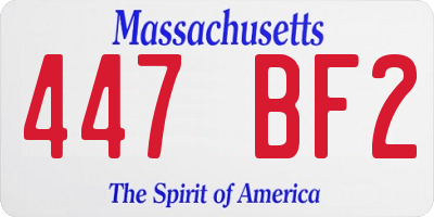 MA license plate 447BF2