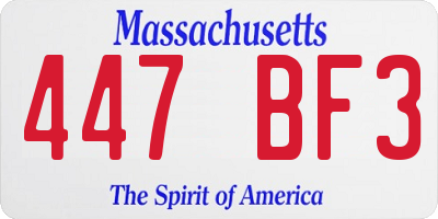 MA license plate 447BF3