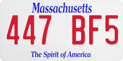 MA license plate 447BF5