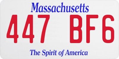 MA license plate 447BF6