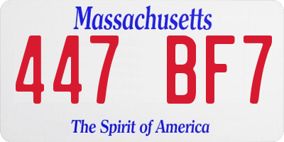 MA license plate 447BF7