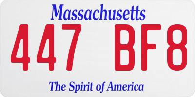 MA license plate 447BF8