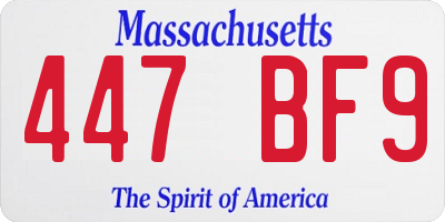 MA license plate 447BF9