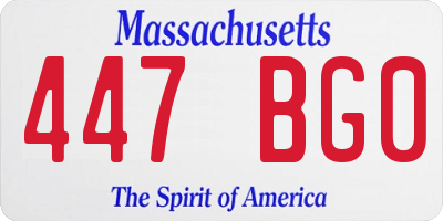 MA license plate 447BG0