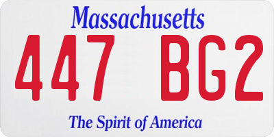 MA license plate 447BG2