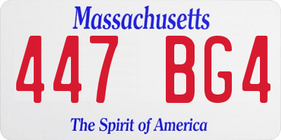 MA license plate 447BG4