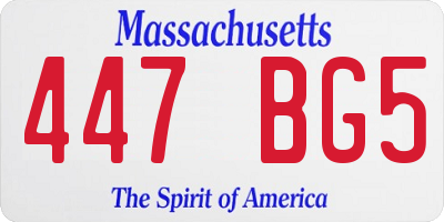 MA license plate 447BG5