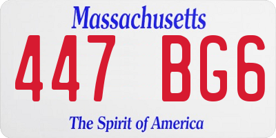 MA license plate 447BG6