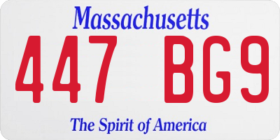 MA license plate 447BG9