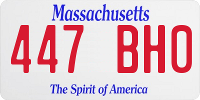 MA license plate 447BH0