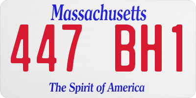 MA license plate 447BH1