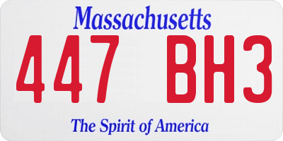 MA license plate 447BH3