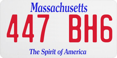 MA license plate 447BH6