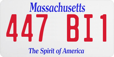 MA license plate 447BI1