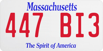 MA license plate 447BI3