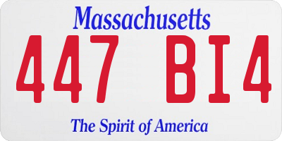 MA license plate 447BI4