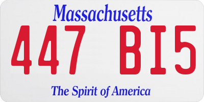 MA license plate 447BI5
