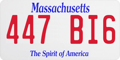 MA license plate 447BI6