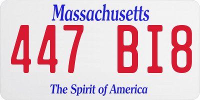 MA license plate 447BI8